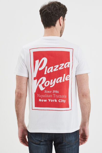 T-shirt droit manches courtes coton blanc homme