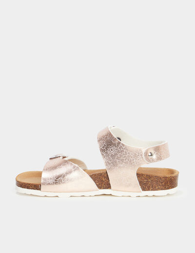 Sandales métallisées avec boucles couleur argent fille