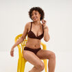 Haut de maillot de bain embo&icirc;tant padd&eacute; marron femme