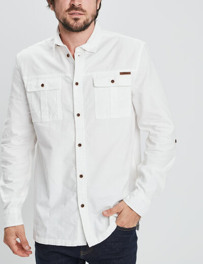 Chemise manches longues Trappeur ivoire homme