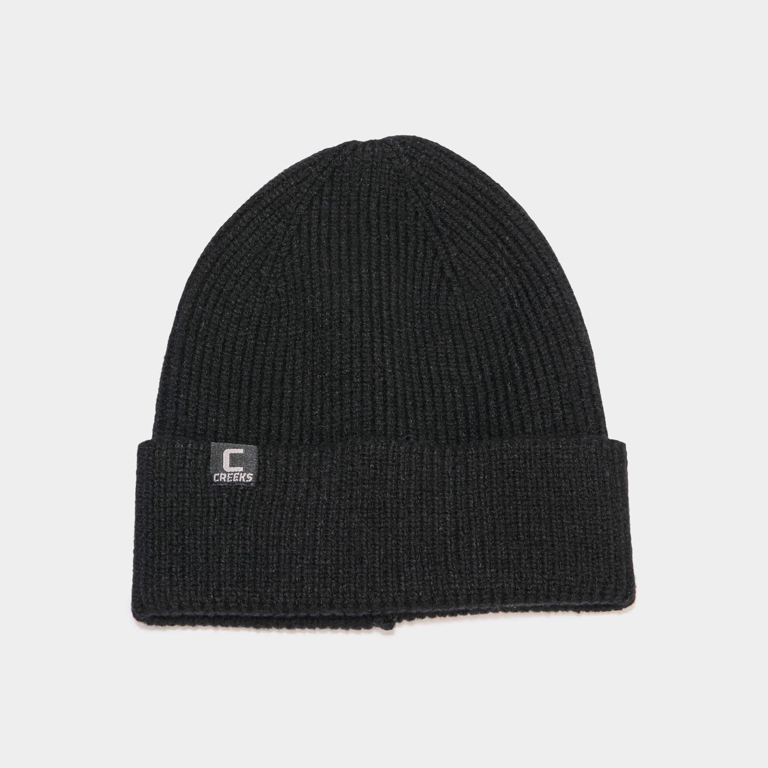 Bonnet avec bord à revers tricoté noir homme