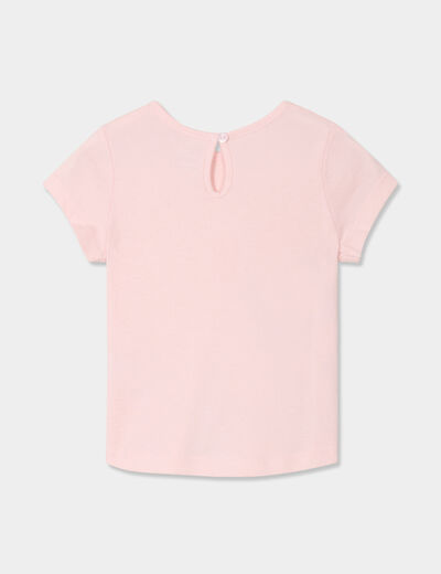 T-shirt manches courtes coton rose clair bébé fille