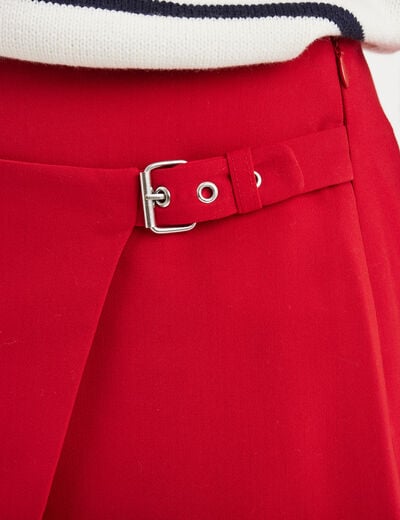 Jupe-short portefeuille rouge femme
