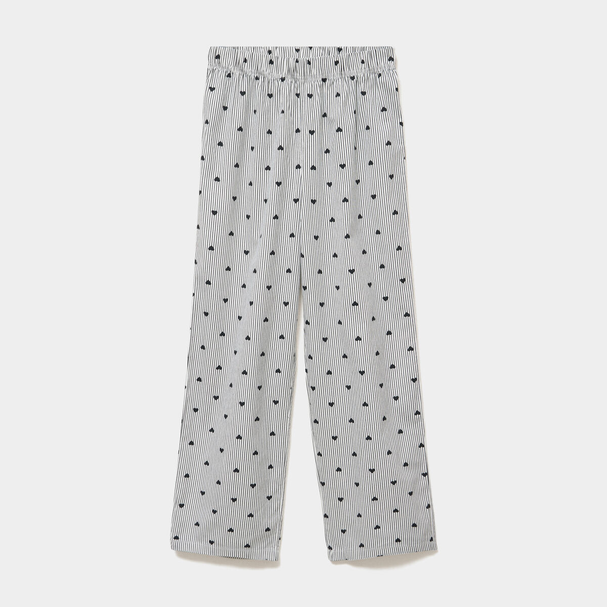 Pantalon de pyjama droit coton noir femme