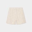 Short droit lin m&eacute;lang&eacute; beige femme
