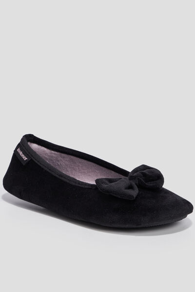 Chaussons ballerines Isotoner noir femme
