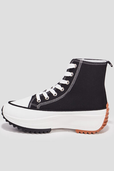 Baskets plateformes en toile Creeks noir femme