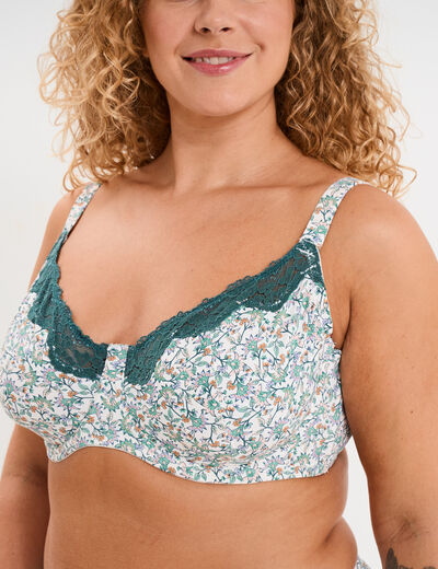 Soutien-gorge emboitant microfibre ecru femme grande taille