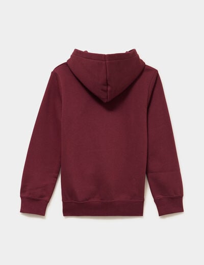 Sweat hoodie 1 poche &agrave; capuche Puma bordeaux gar&ccedil;on
