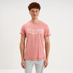 T-shirt manches courtes coton d&eacute;lav&eacute; vieux rose homme