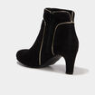 Bottines effet su&eacute;dine &agrave; talons noir femme