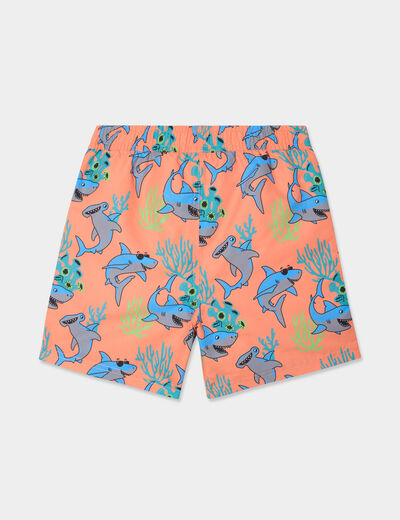 Short de bain orange corail gar&ccedil;on