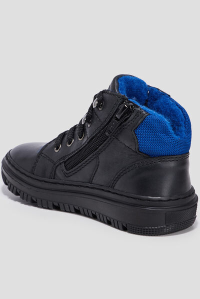 Baskets montantes zippées noir garçon