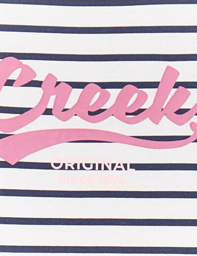 T-shirt droit manches courtes Creeks ecru fille