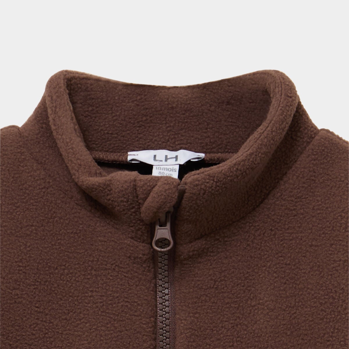 Ensemble effet polaire sweat et pantalon marron fonc&eacute; b&eacute;b&eacute; gar&ccedil;on