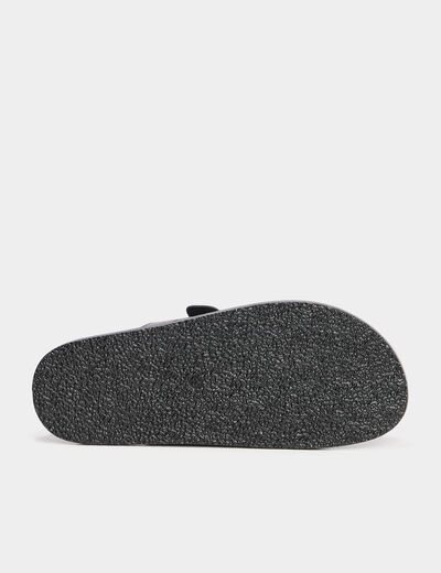 Mules avec boucles noir femme