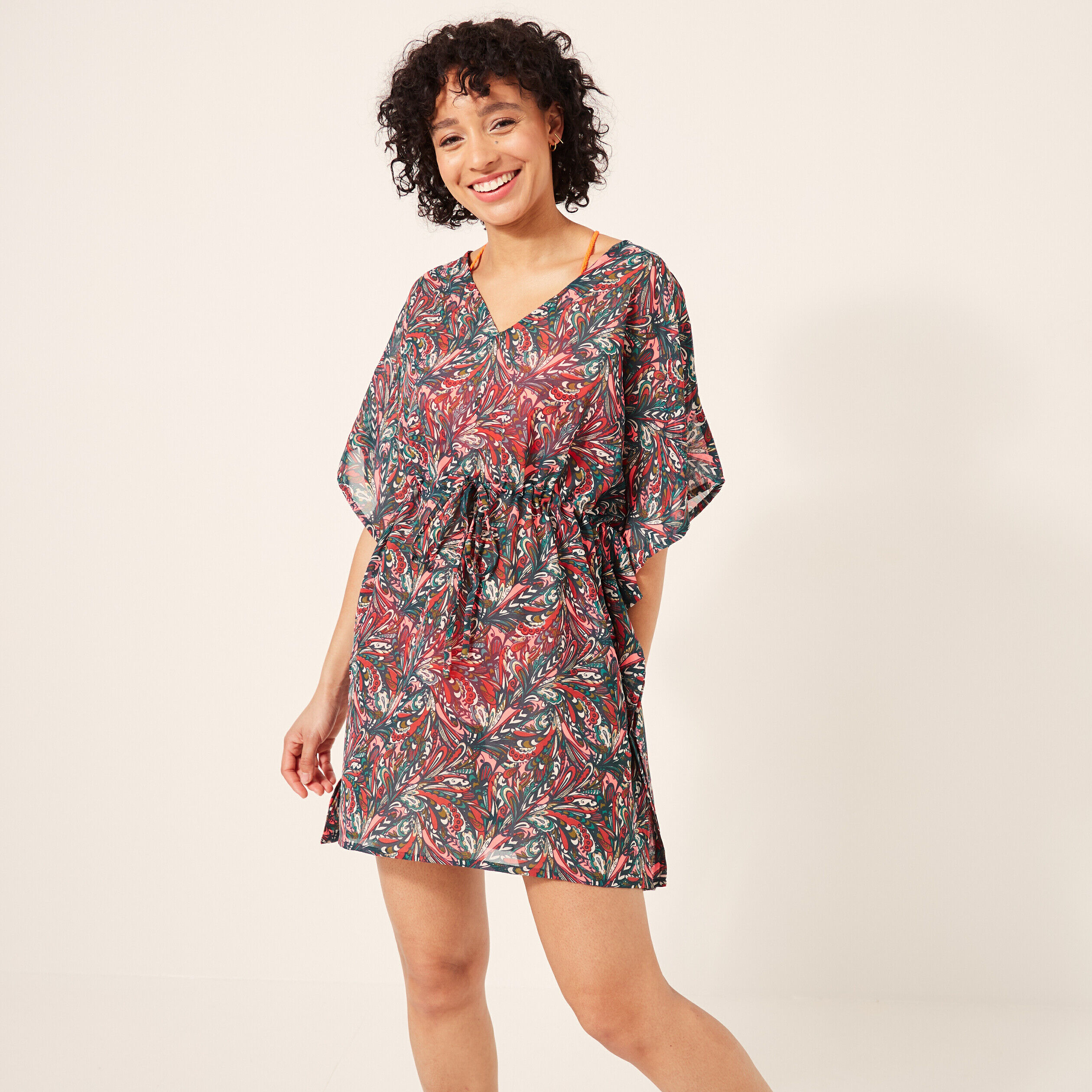 Robe de plage manches 3/4 multicolore femme WAMEA BEACH