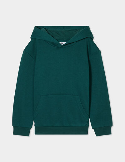 Sweat à capuche hoodie oversize vert foncé garçon