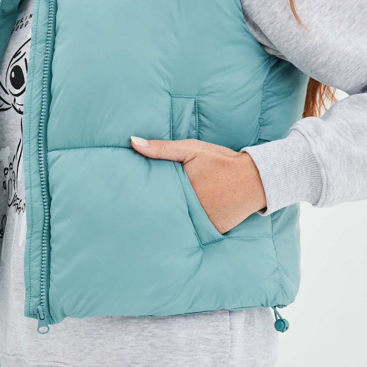 Doudoune sans manches imperméable vert femme