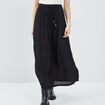 Jupe longue droite fluide noir femme