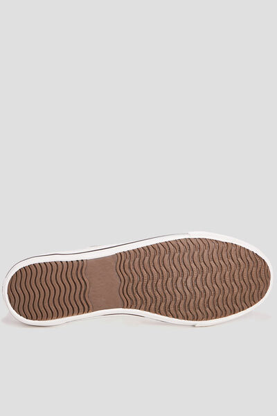 Tennis basses en toile &agrave; lacets blanc homme