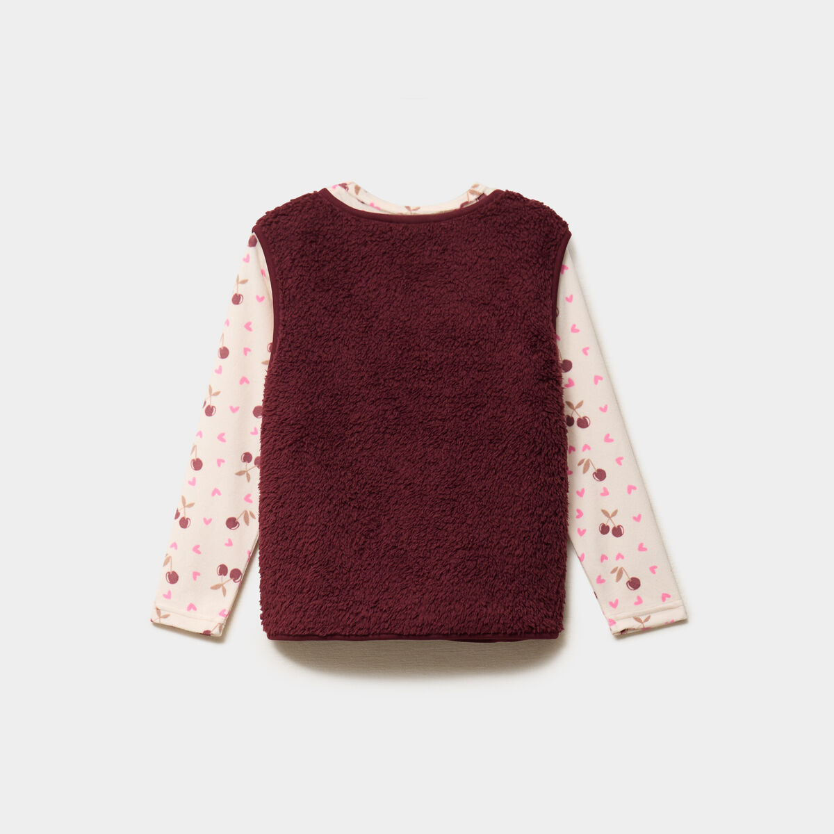 Ensemble pyjama 3 pi&egrave;ces veste polaire ecru fille