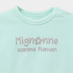 Sweat col rond manches longues bleu turquoise b&eacute;b&eacute; fille