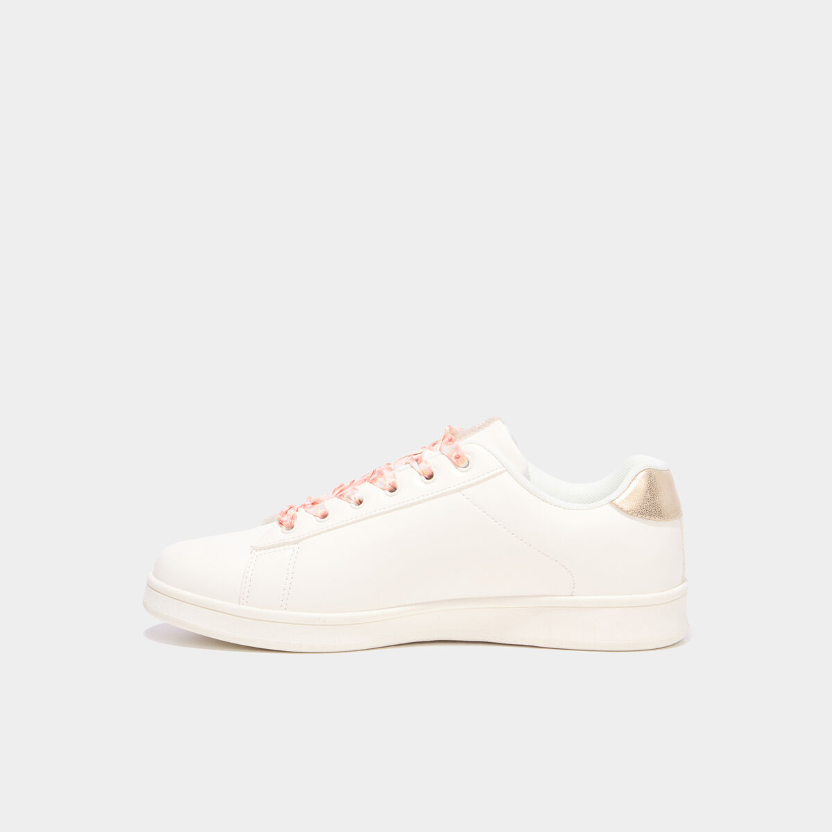 Baskets &agrave; lacets orange corail femme