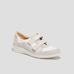 Derbies à scratchs en cuir blanc femme