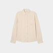 Chemise lin m&eacute;lang&eacute; manches longues beige femme