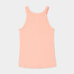 Débardeur côtelé col rond coton rose saumon fille