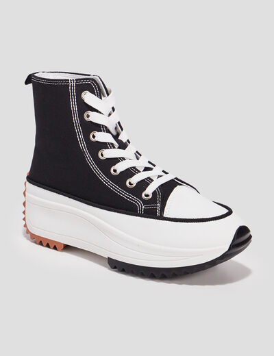 Baskets plateformes en toile Creeks noir femme