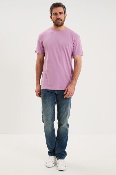 T-shirt droit en coton manches courtes parme homme