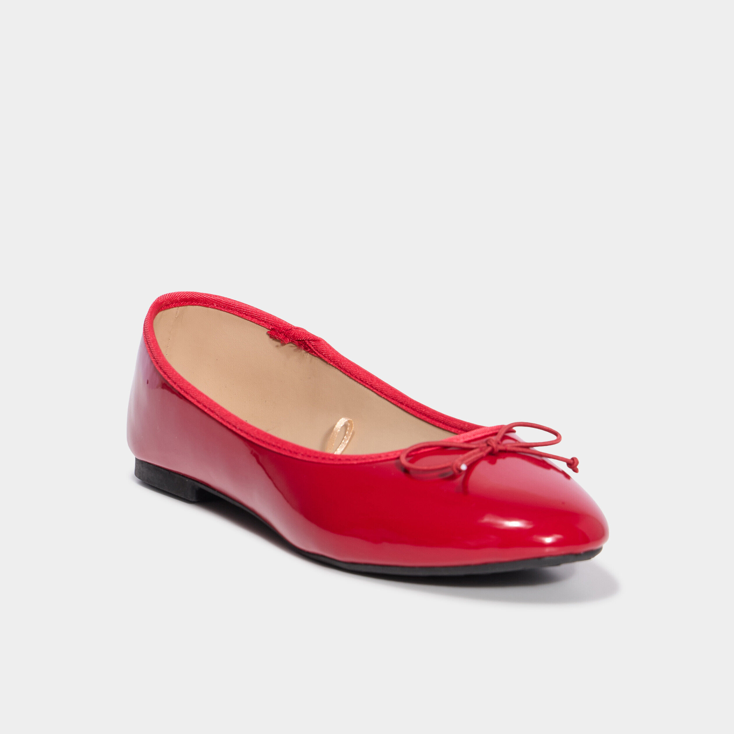 Ballerines vernies avec noeud rouge femme LH