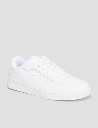 Tennis basses &agrave; lacets blanc homme