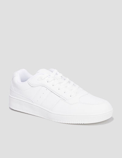 Tennis basses &agrave; lacets blanc homme