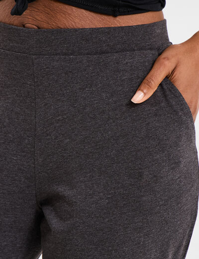Pantalon de pyjama ajusté gris foncé femme