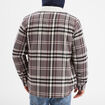 Surchemise carreaux doublée effet sherpa prune homme