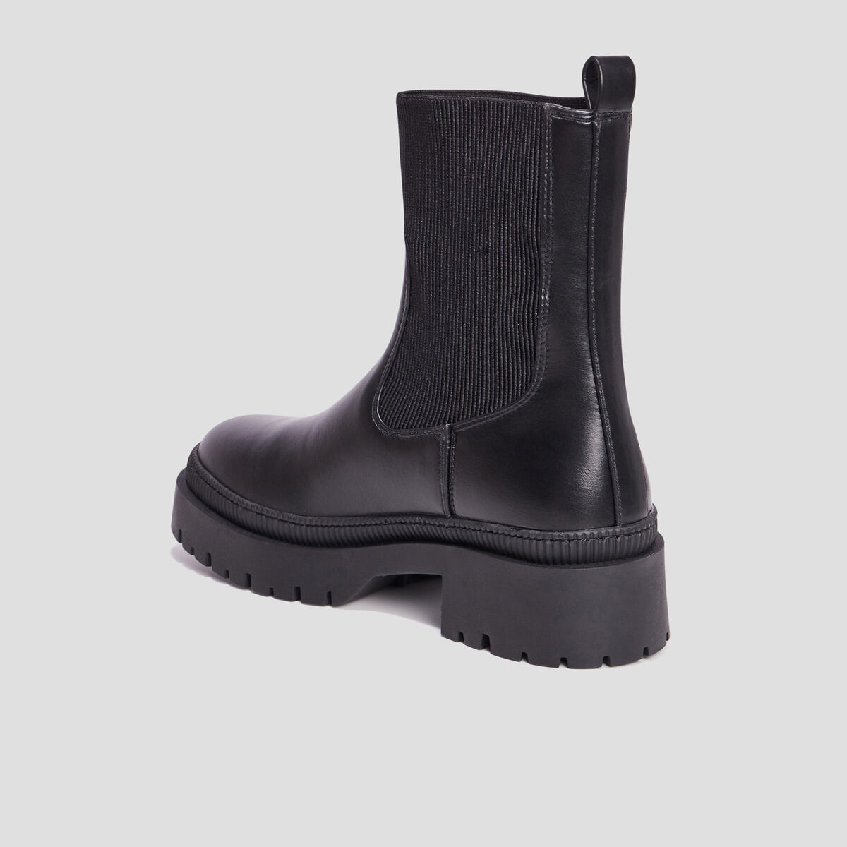 Bottines ranger crant&eacute;es noir femme