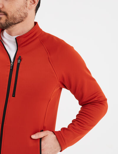 Gilet zippé col montant Trappeur orange foncé homme