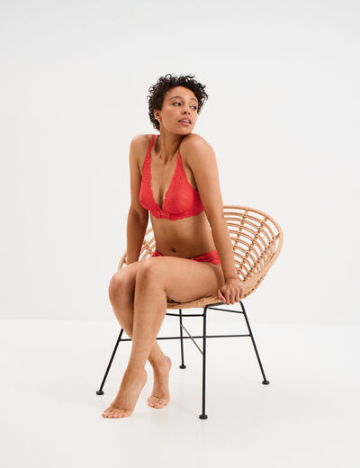 Soutien-gorge foulard dentelle rouge femme