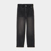 Jean paperbag cropped taille &eacute;lastiqu&eacute;e denim noir femme