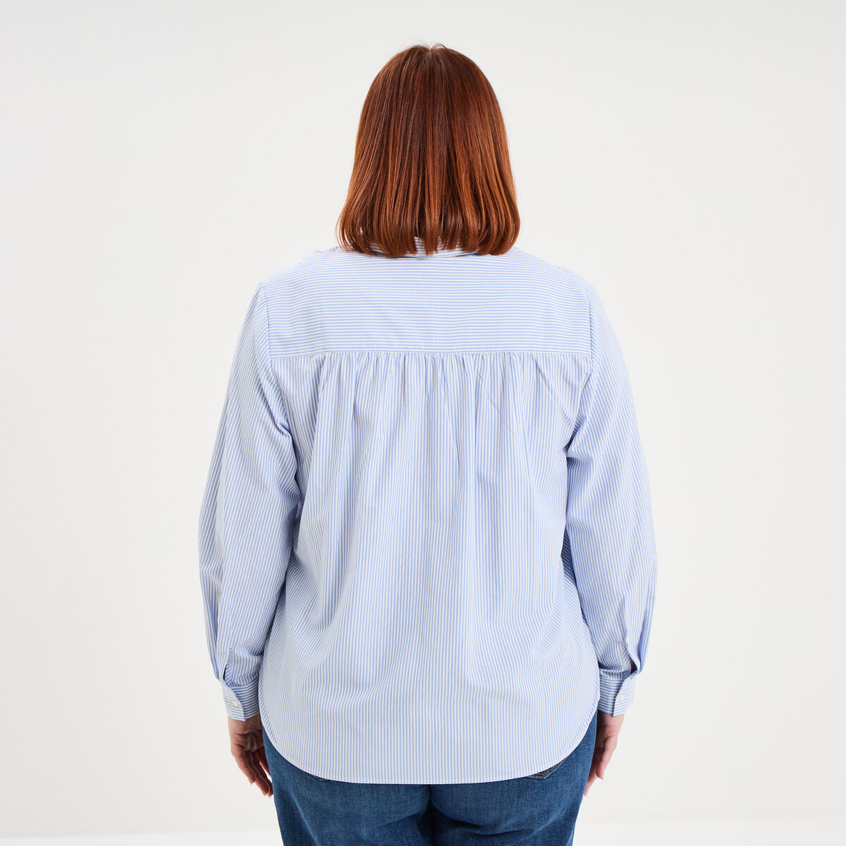 Blouse col en V &agrave; revers blanc femme grande taille