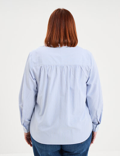 Blouse col en V &agrave; revers blanc femme grande taille