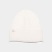 Bonnet tricot&eacute; avec bord &agrave; revers ivoire femme
