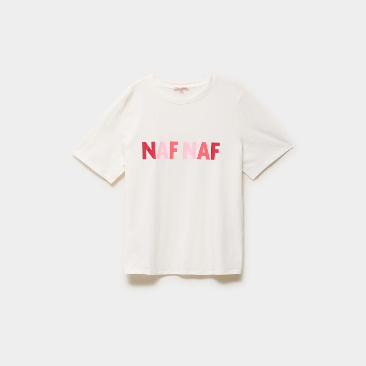 T-shirt logo NAF NAF manches courtes blanc femme