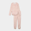 Ensemble pyjama t-shirt pantalon velours rose femme