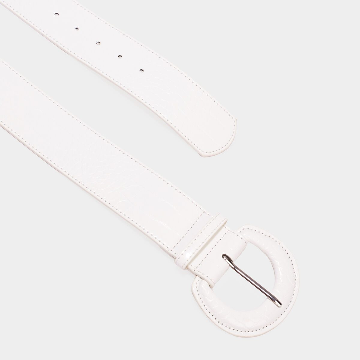 Ceinture croco blanc femme