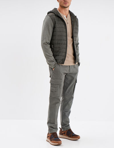Pantalon cargo ceinturé Trappeur gris homme