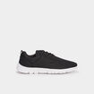 Baskets plates running crant&eacute;es noir homme